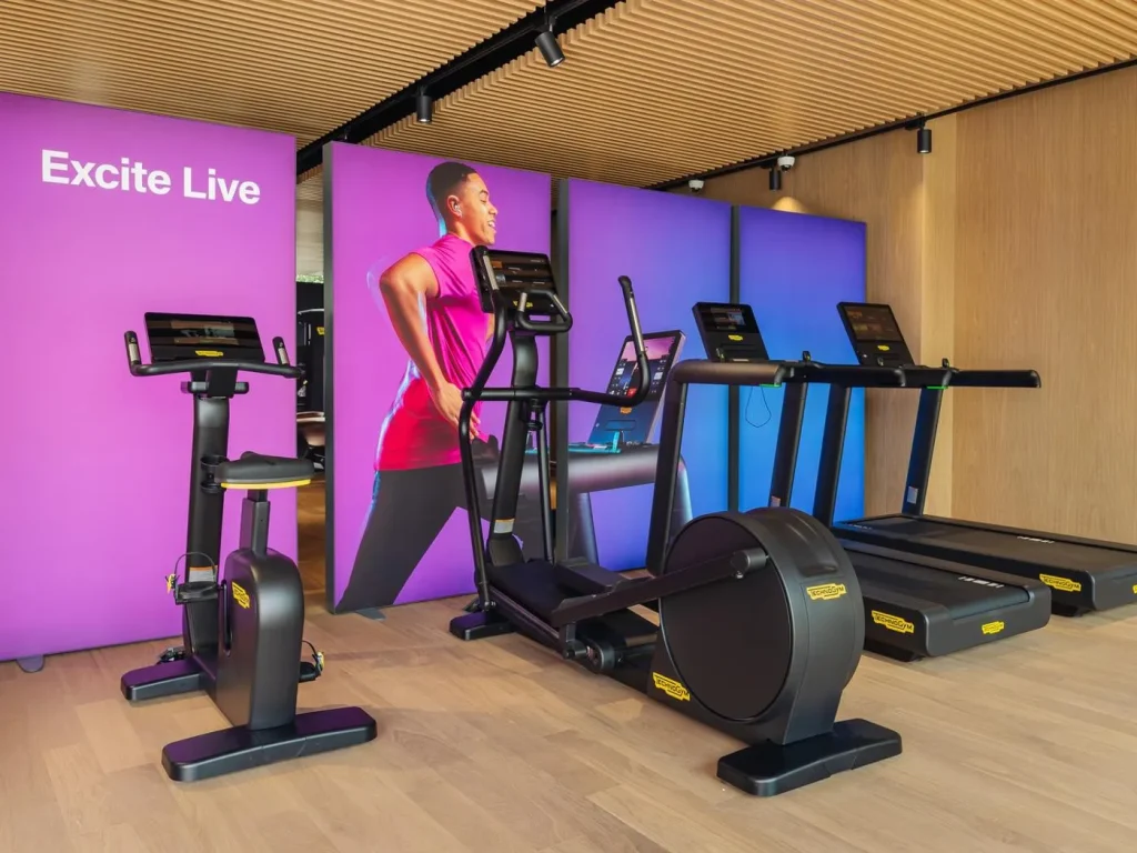 SEG fabric LED lightboxes installed in a Technogym fitness showroom